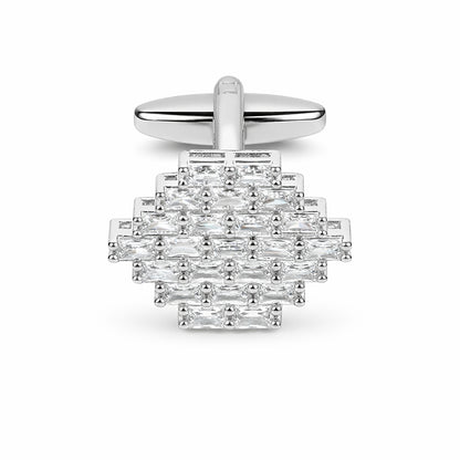 Al Mehraab Gold-Plated White Zircon Luxury Men Studs