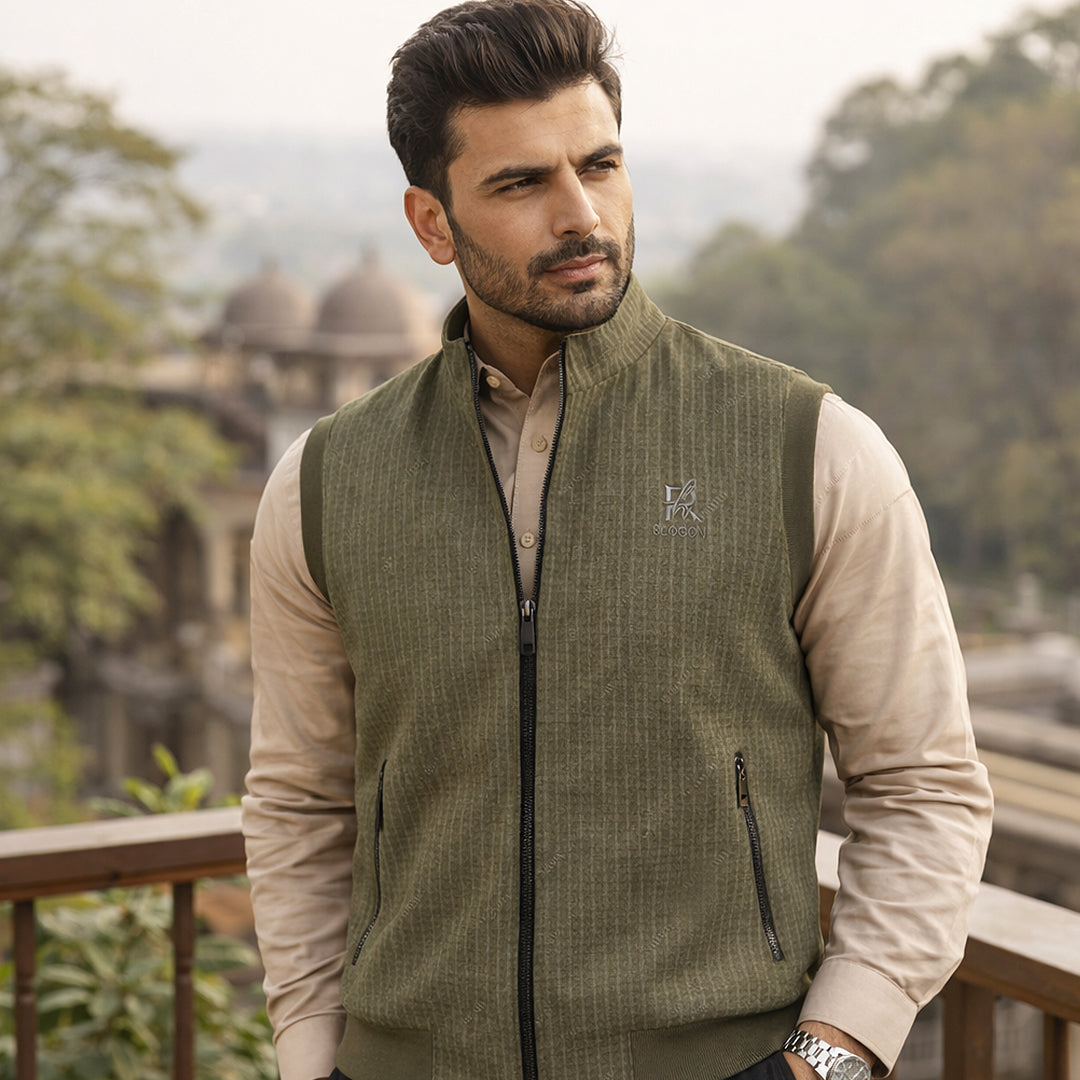 Green Zip-Up Woolpower Vest – Men’s Everyday Layer