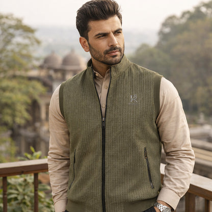 Green Zip-Up Woolpower Vest – Men’s Everyday Layer
