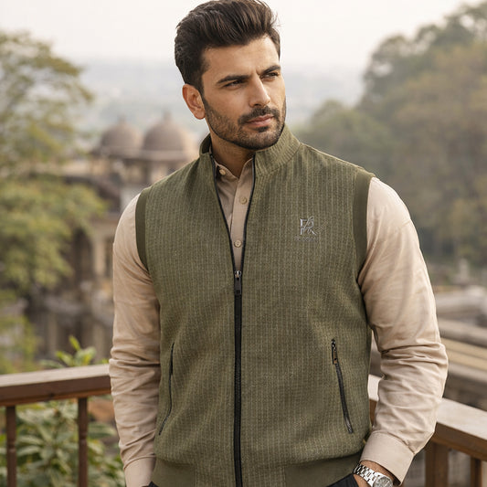 Green Zip-Up Woolpower Vest – Men’s Everyday Layer