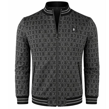 Jacquard Tracksuit Jacket Monogram - Men's Premium Slim Fit Zip-Up