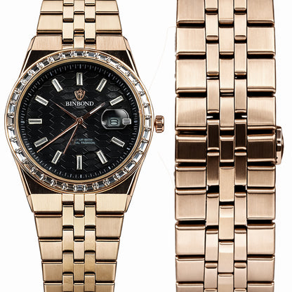 Binbond B7272 Men’s Quartz Watch Stainless Steel Sport Style
