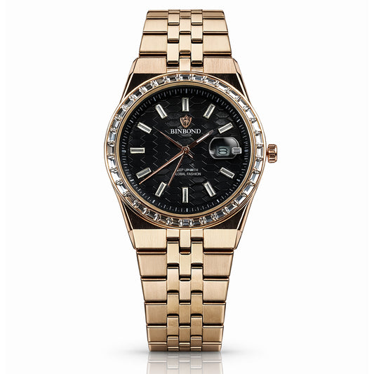 Binbond B7272 Men’s Quartz Watch Stainless Steel Sport Style