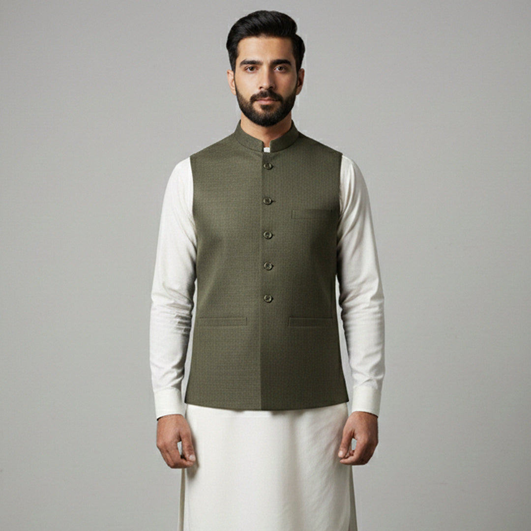 Army Green Waistcoats – Men’s Tailored Vest