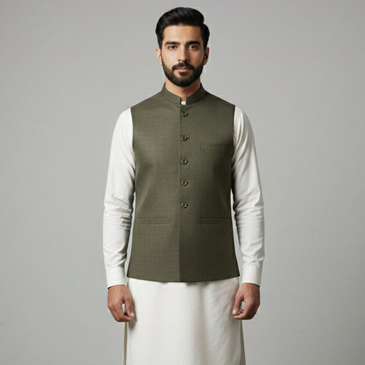Army Green Waistcoats – Men’s Tailored Vest