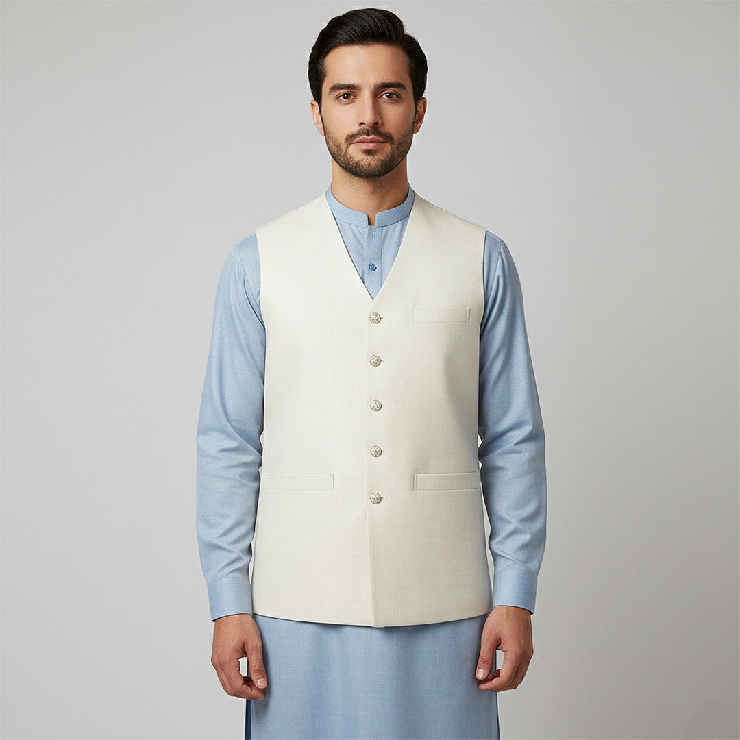 V Shape Waistcoats White – Men’s Tailored Formal Vest