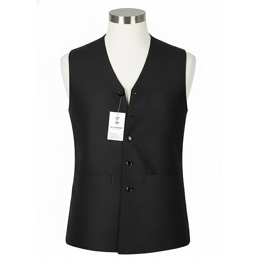 V Shape Black Waistcoats – Men’s Tailored Formal Vest