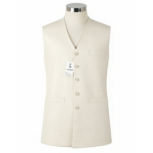 V Shape Waistcoats White – Men’s Tailored Formal Vest
